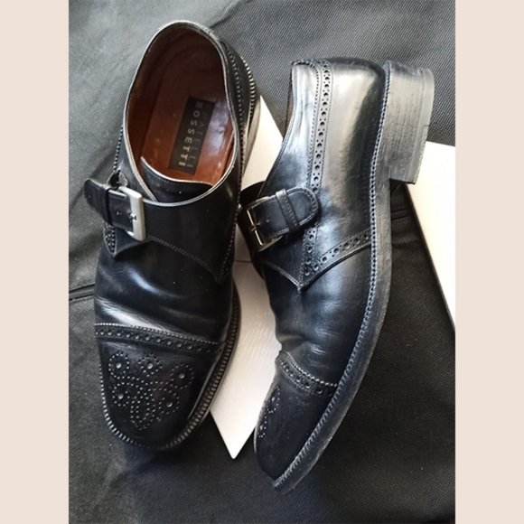 FRATELLI ROSSETTI - Black monk strap oxford shoes - Sz 10D - Picture 10 of 12